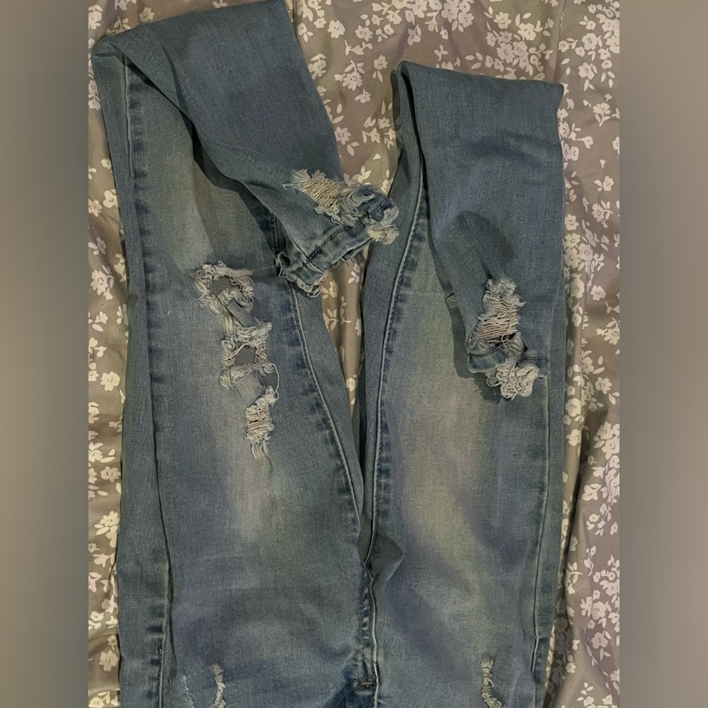 GOGO Blue Distressed Skinny Jeans